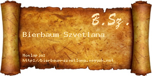 Bierbaum Szvetlana névjegykártya